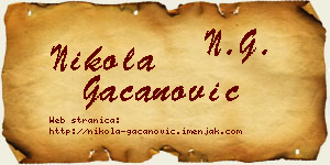 Nikola Gačanović vizit kartica
